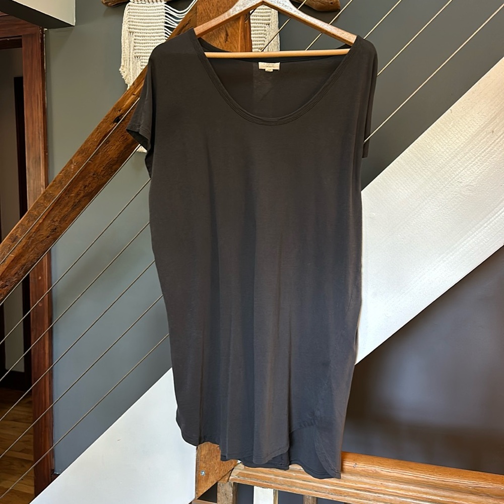 z supply organic scoop neck dress washed black medium